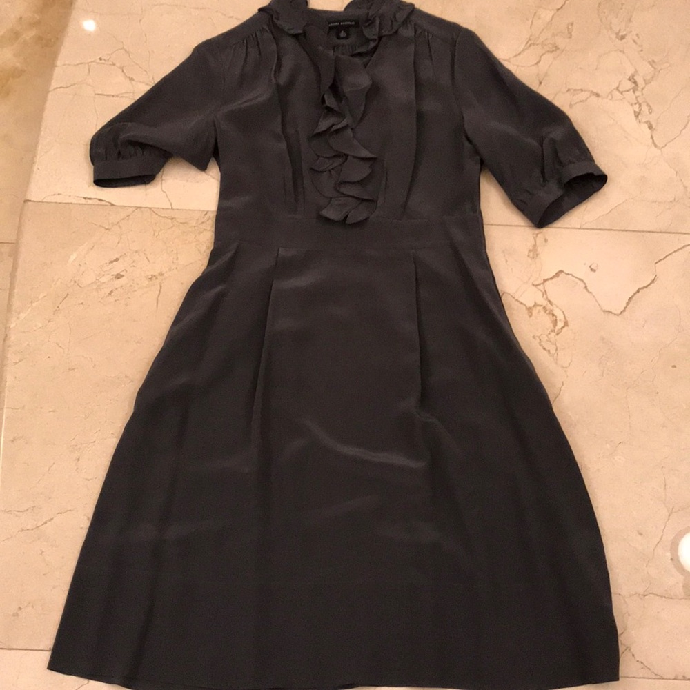 Grayish blue silk dress